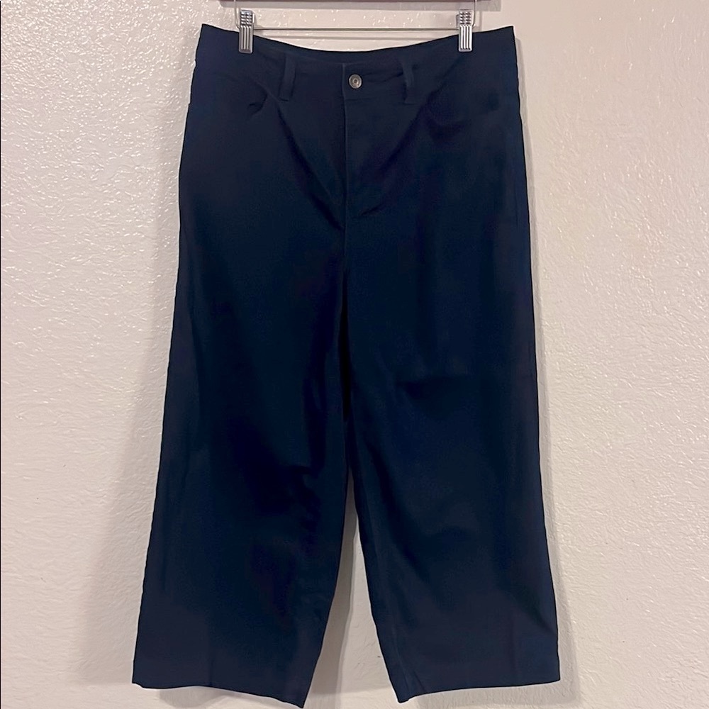 Liz Claiborne Navy Blue wide leg Ankle Cropped Pants size 10